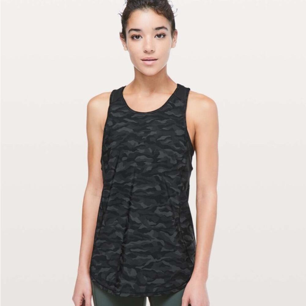Lululemon sculpt tank II sequoia camo print deep coal activewear size s/6